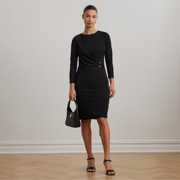 Ralph Lauren Black Label Dresses & Skirts - Ralph Lauren Black Label Matte Stretch Jersey Dress Size 12 Black Lined *READ